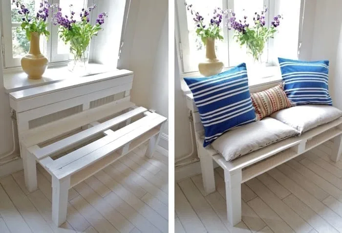 DIY wood pallet bench