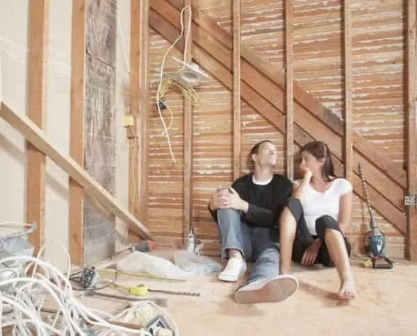 couple in despair because of home renovation