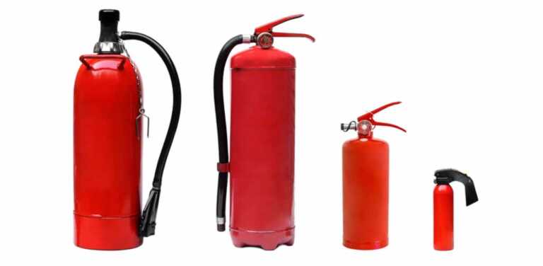 different types and sizes of home fire extinguishers
