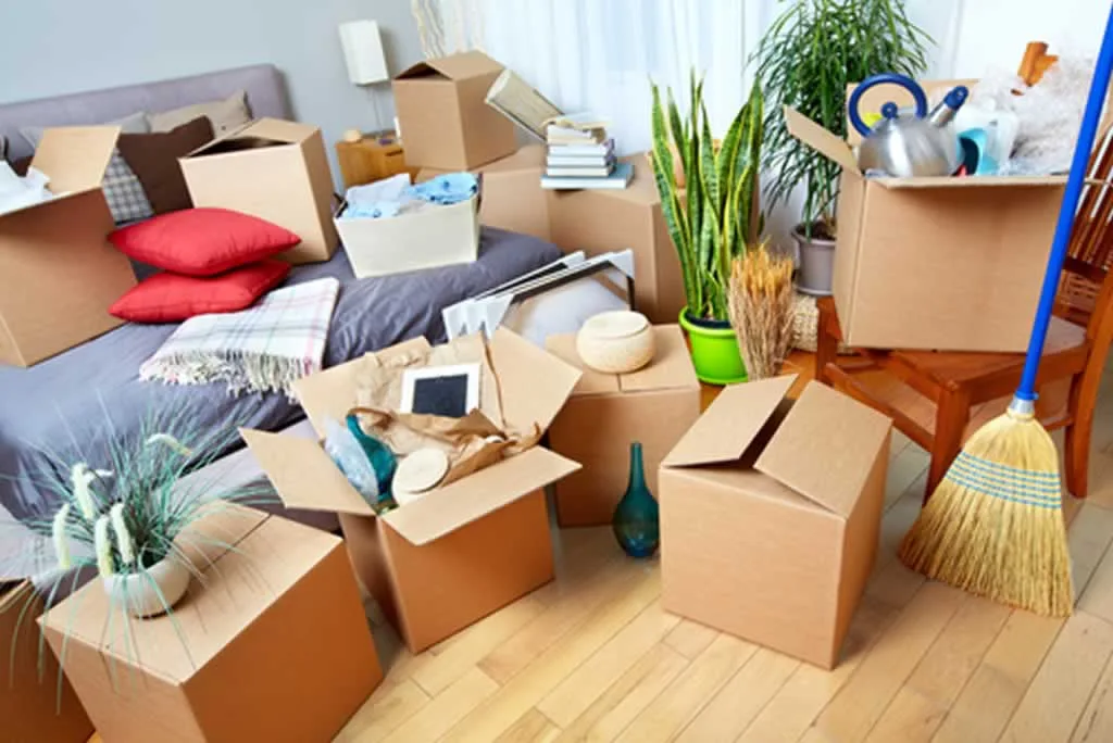 packing things in moving boxes