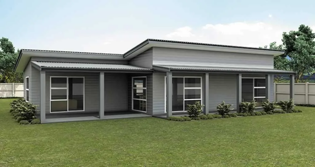 garden ADU home with flat roof