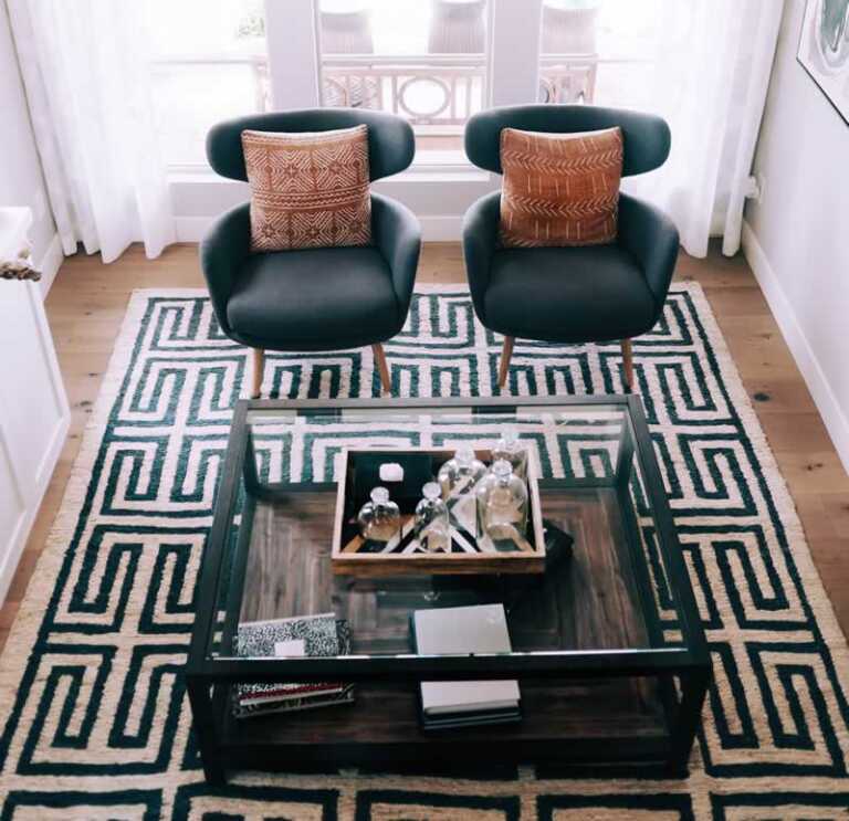 Southwest interior design of a small living room
