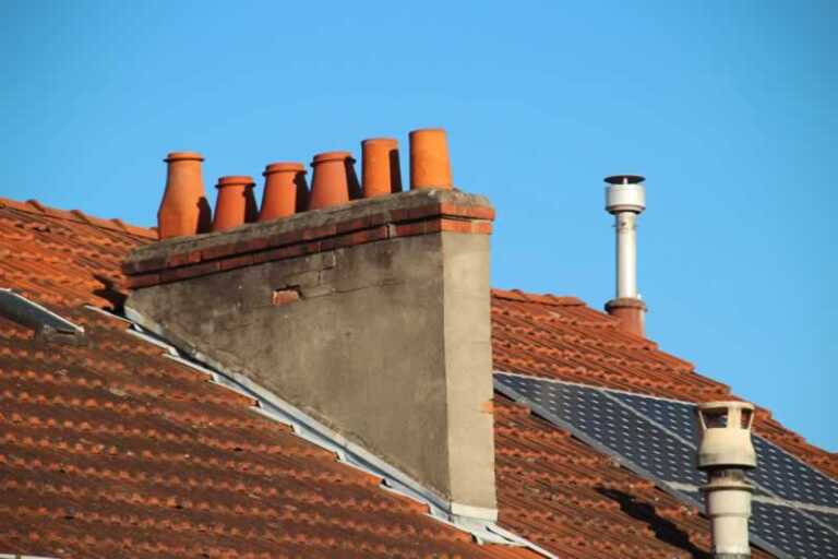 old and damaged clay roof