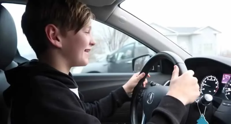 student driver driving a car