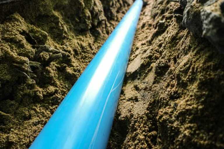 PVC pipe in the ground