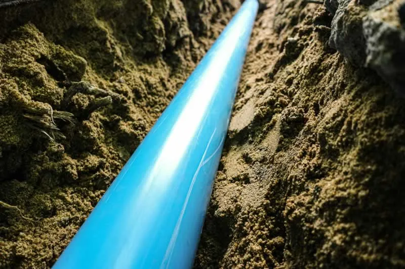 PVC pipe in the ground