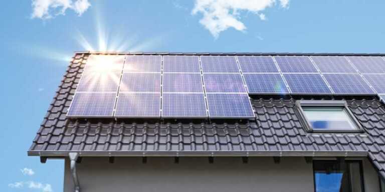 solar panels installed on family home