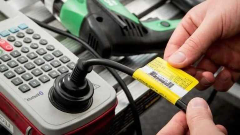 checking the tag on electric wire