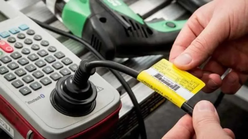 checking the tag on electric wire