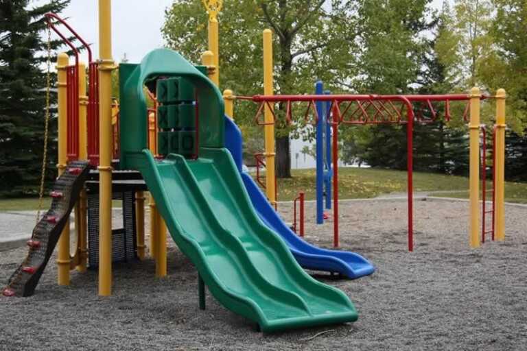 backyard playground with slides