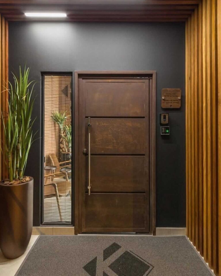 modern wooden front entry door