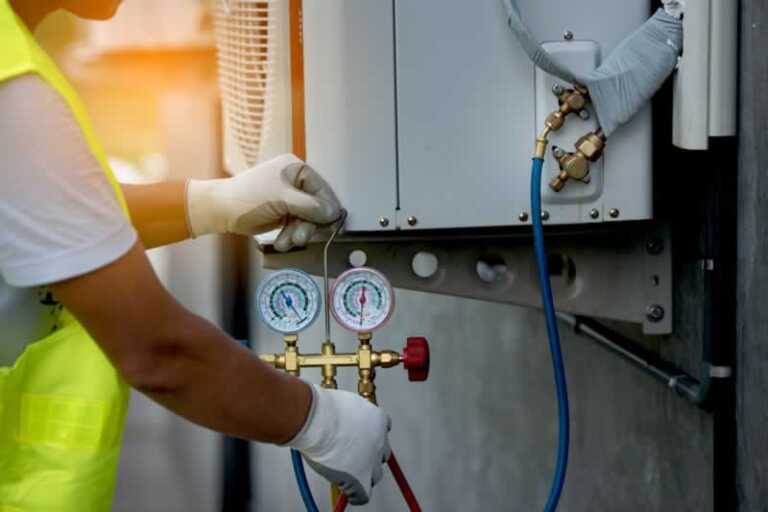 injecting gas into newly installed HVAC system
