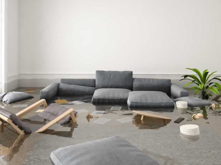 flooded living room