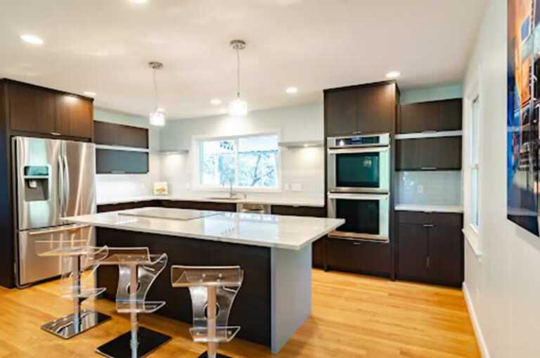 revamped kitchen with mix of classic and modern elements