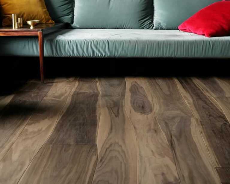 live edge hardwood floor in the living room