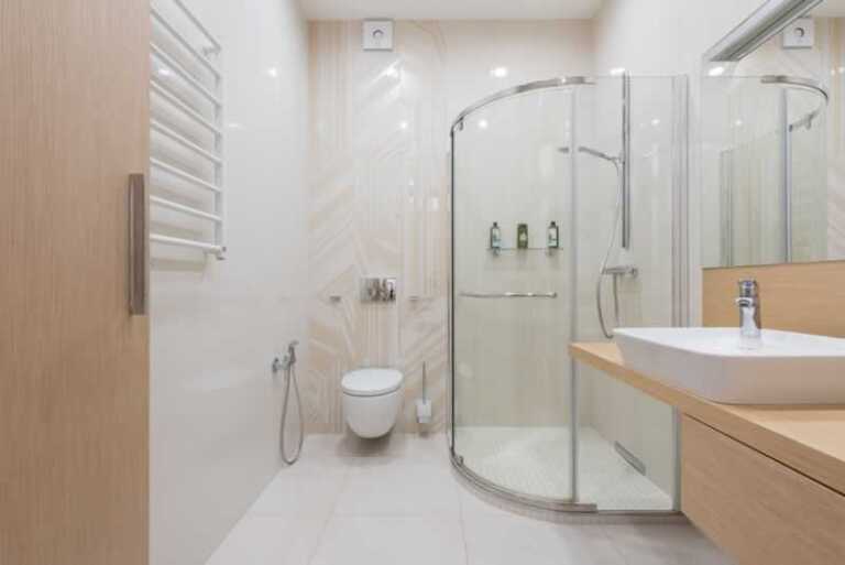 clean bathroom design with basic equipment