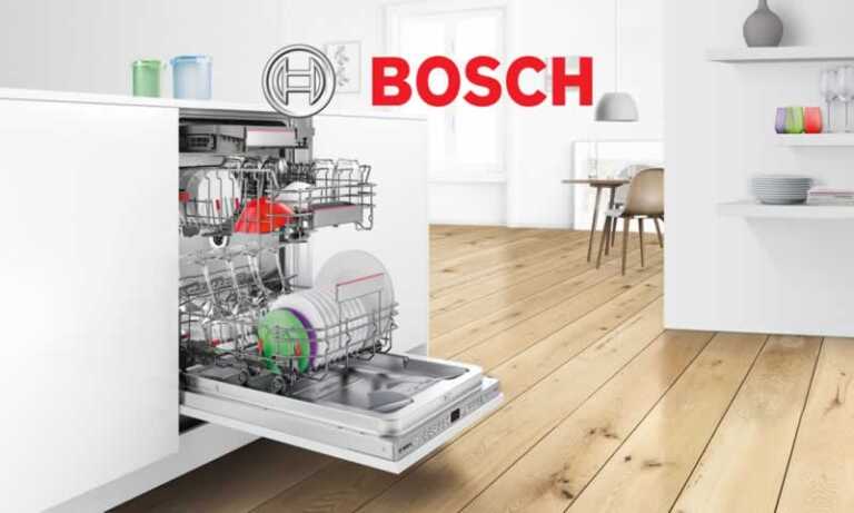 Bosch dishwasher filled with dishes