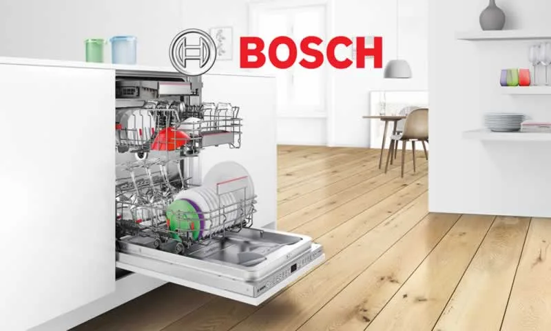 Bosch dishwasher filled with dishes