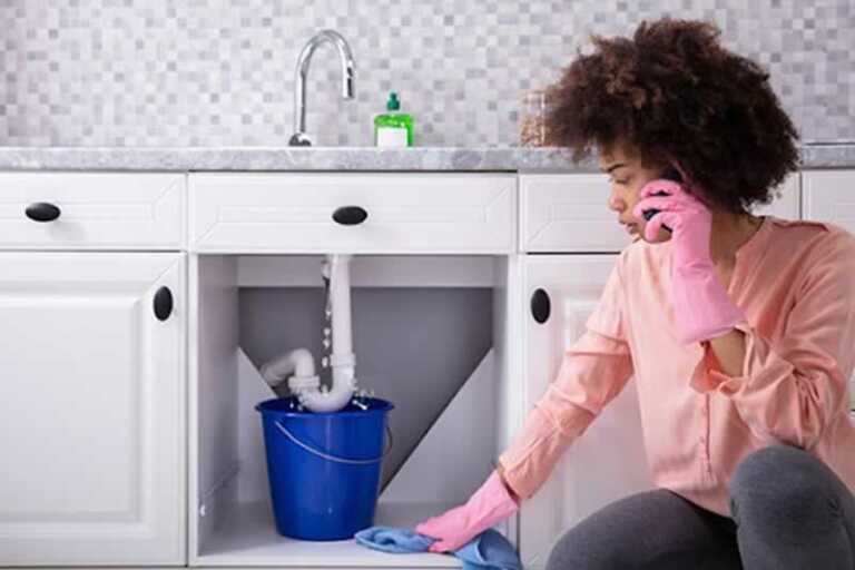 leaking drain pipe under the sink