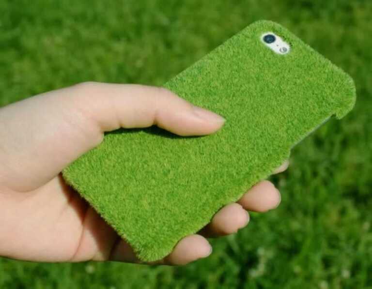 Artificial grass phone mask