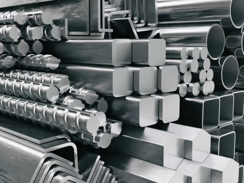 various types of steel rods and tubes