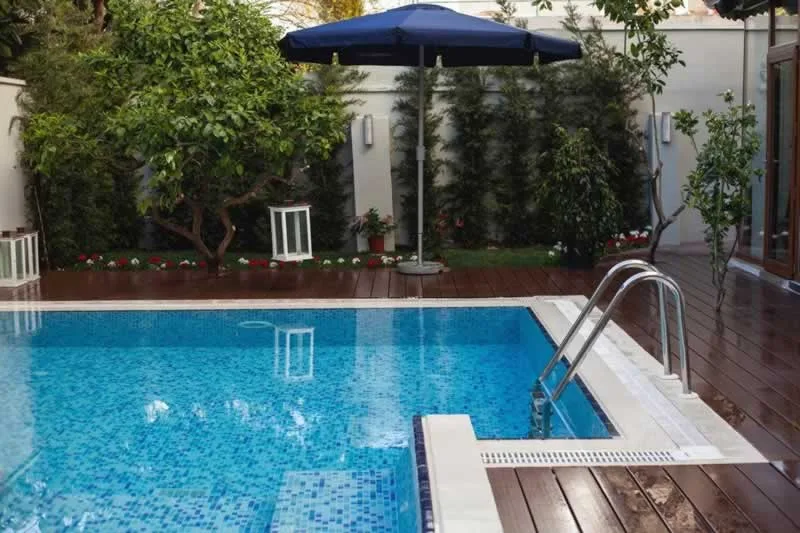 composite wood pool deck