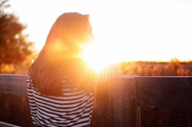 Woman on the sun