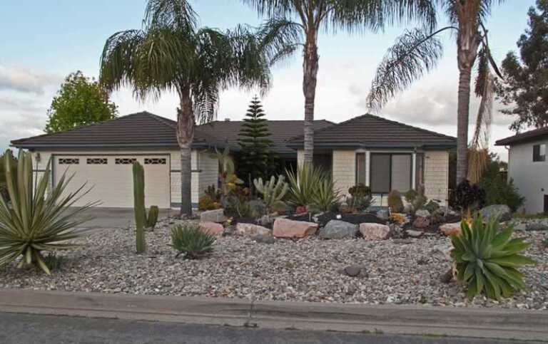 Xeriscaped front yard