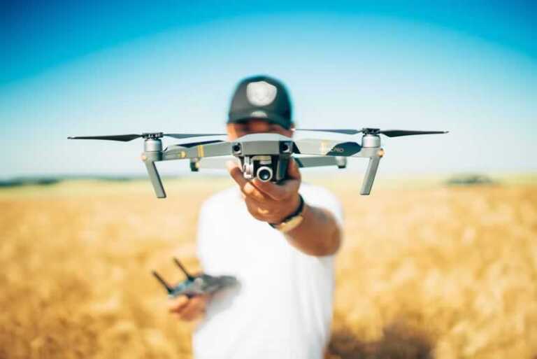 Man flying a drone