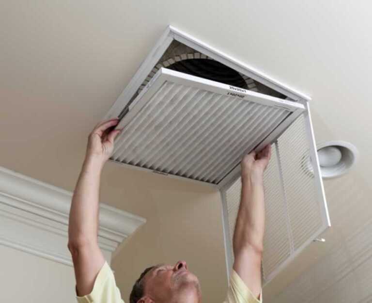 Hvac filter in the ceiling