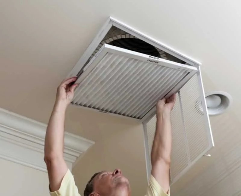 Hvac filter in the ceiling