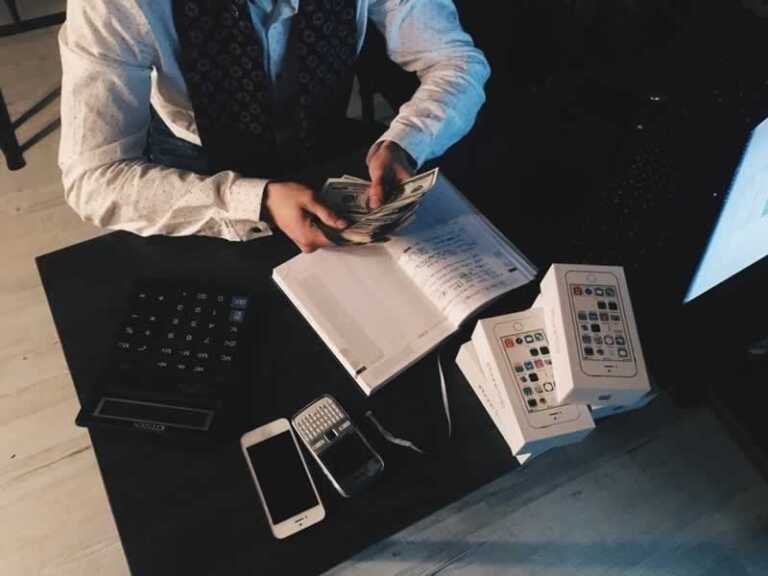 Accountant calculating