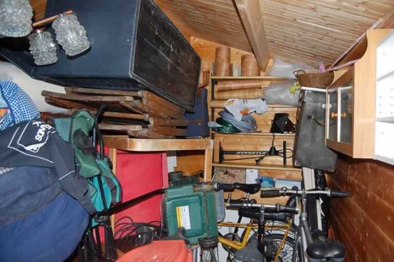Cluttered shed