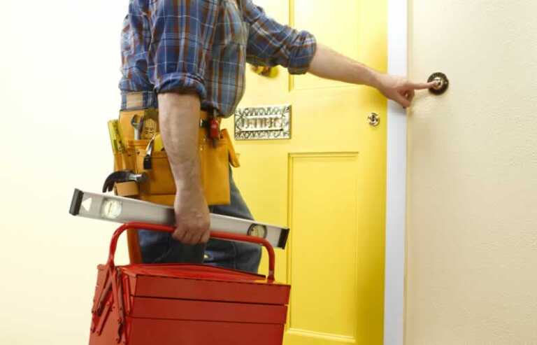 Handyman ringing at the door