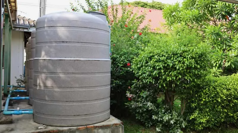 Water tanks in backyard