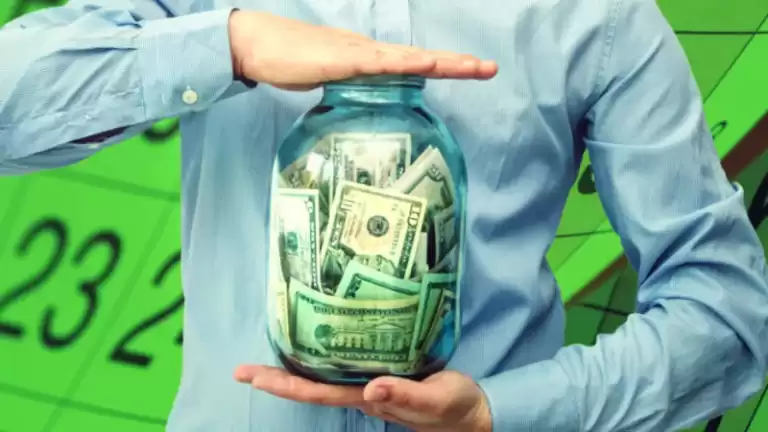 Man saving money in the jar