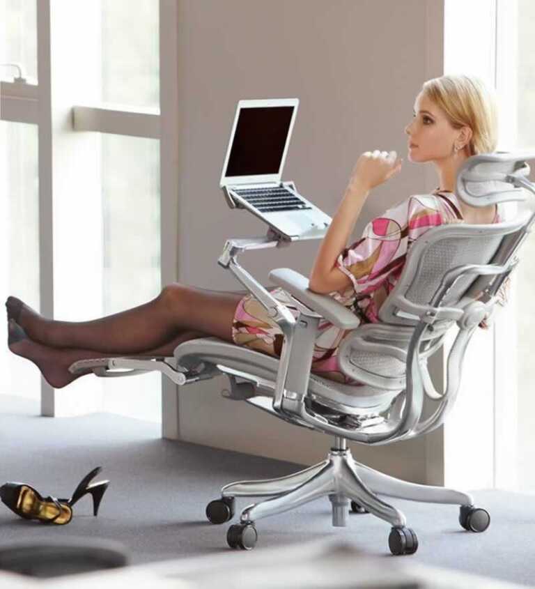 Women in ergonomic chair