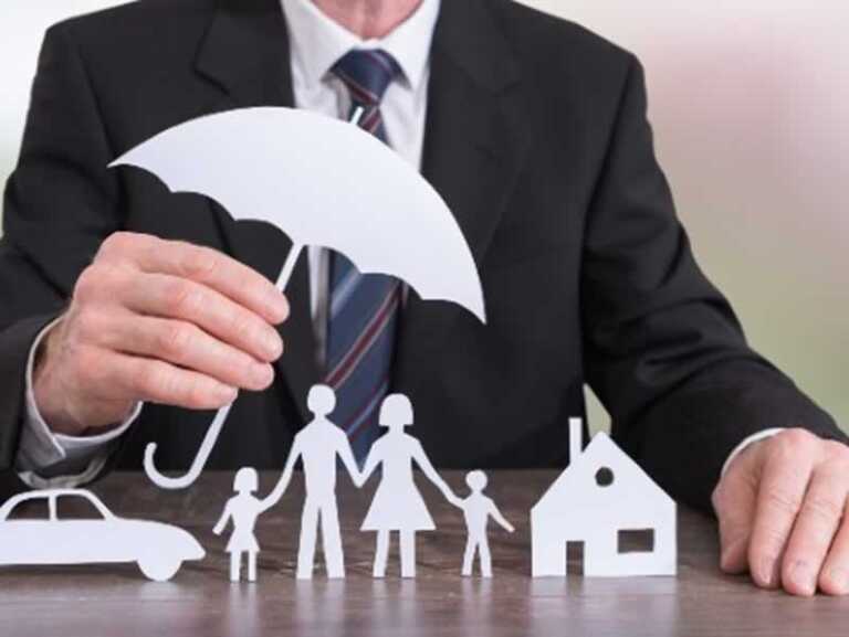Umbrella over family