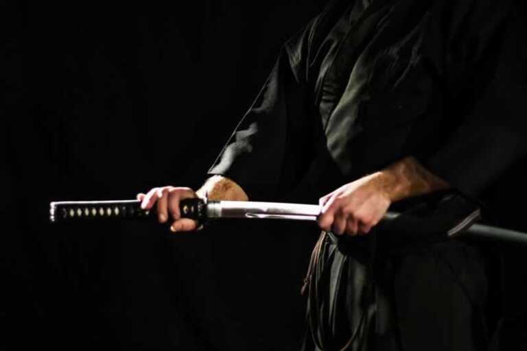 Samurai drawing sword