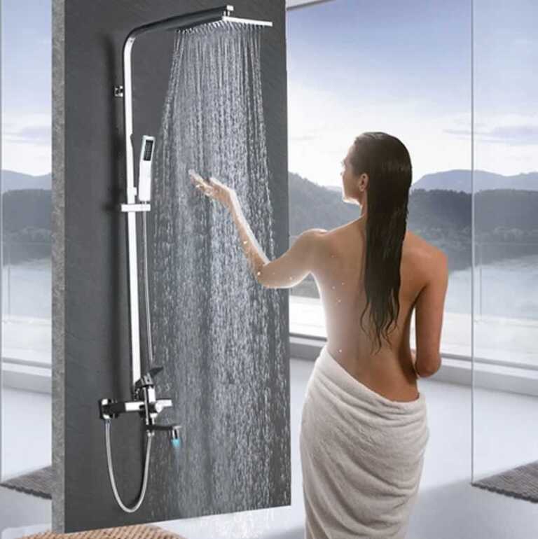 woman under the shower