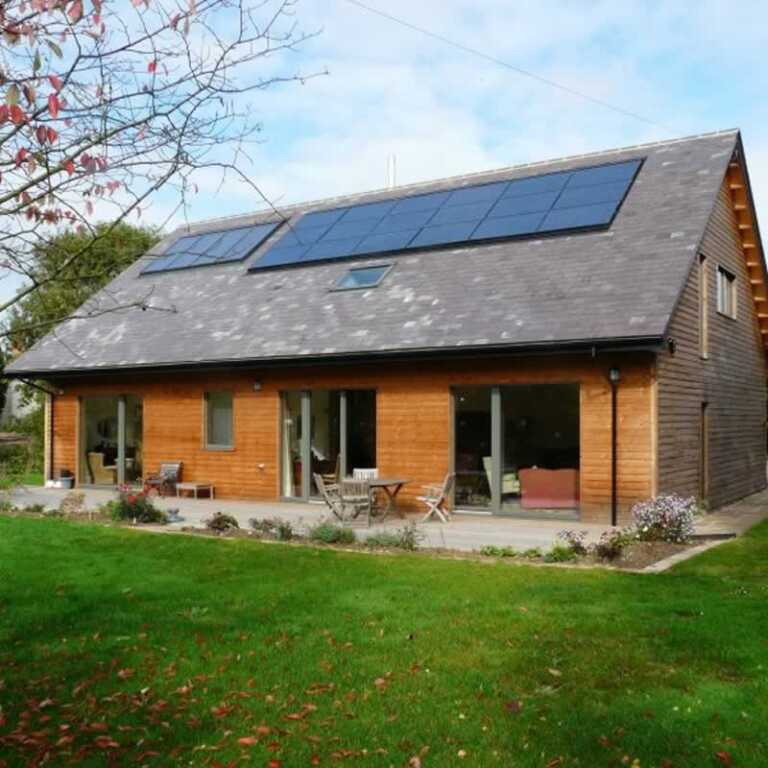 solar panels on roof