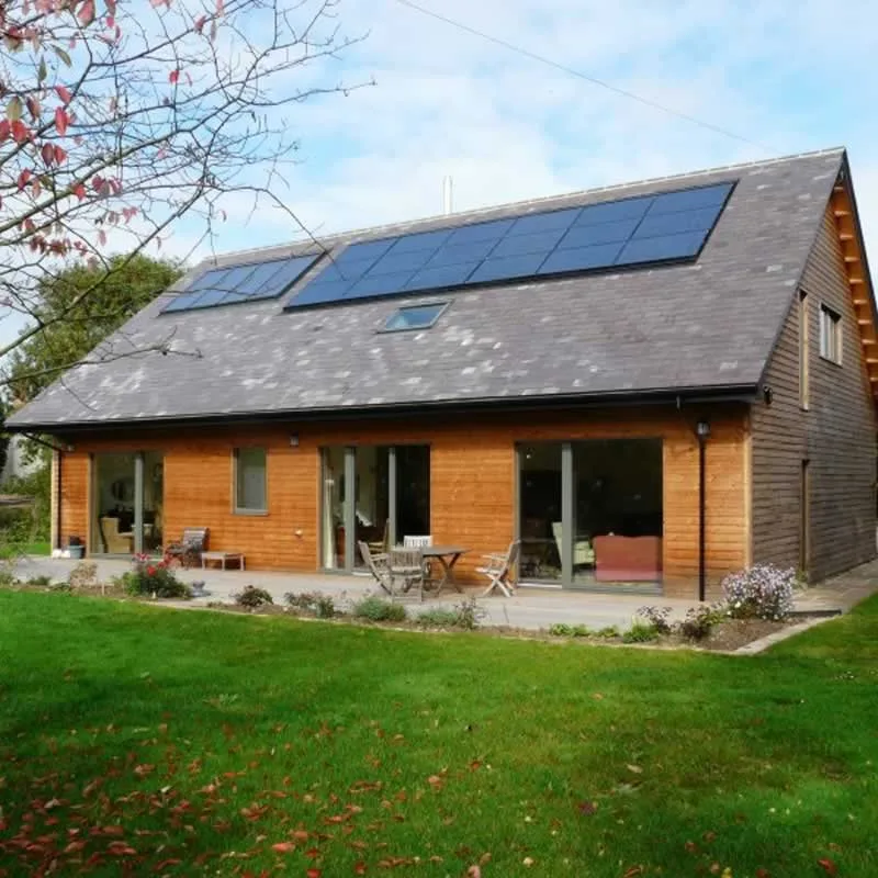 solar panels on roof