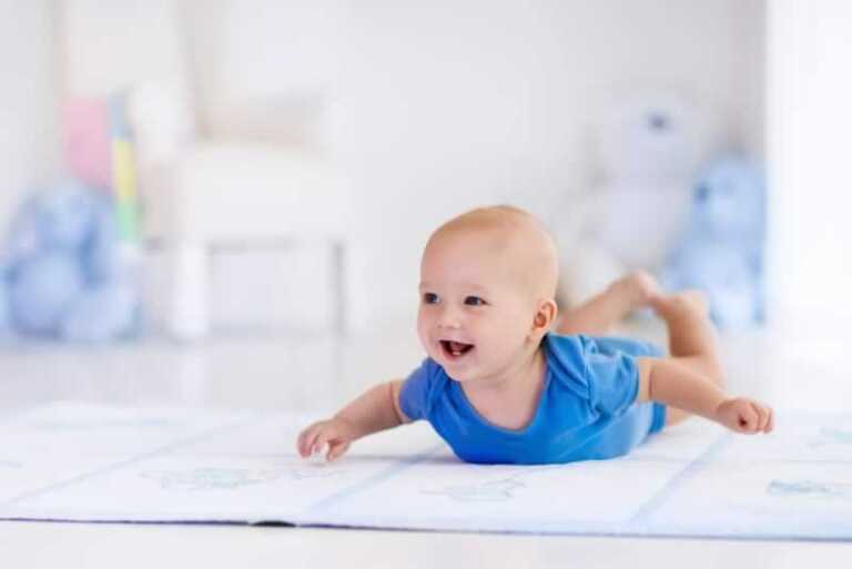 baby on rug