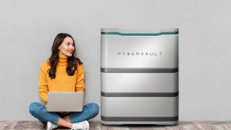 girl with laptop looking at home energy storage