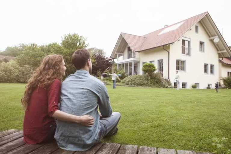 couple looking at house
