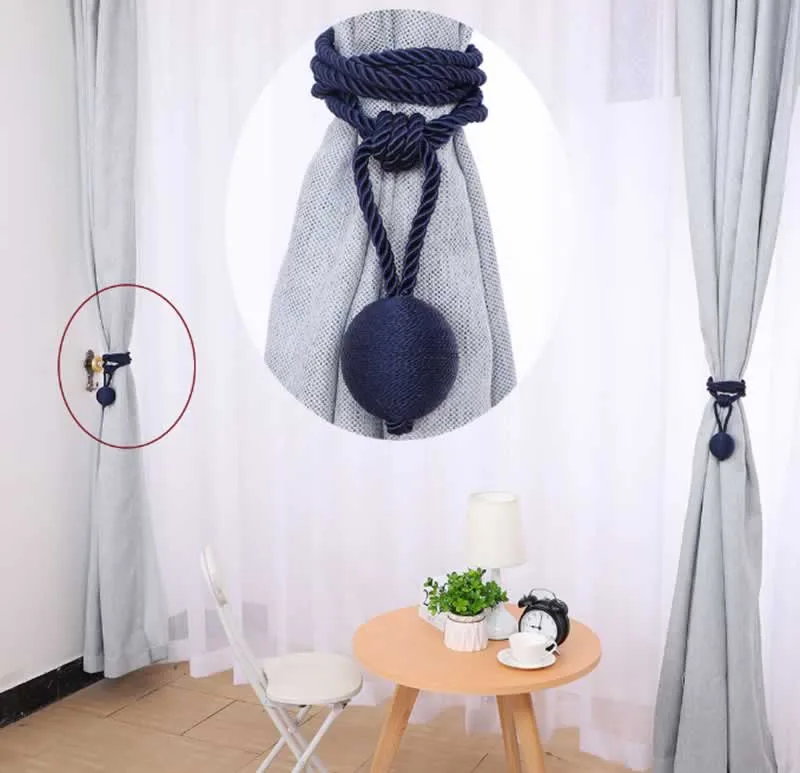tiebacks with big balls on curtains