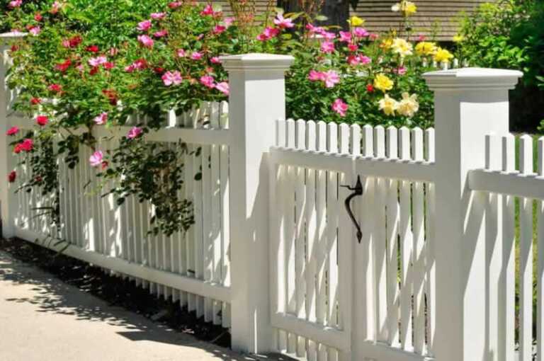 great looking white picked fence