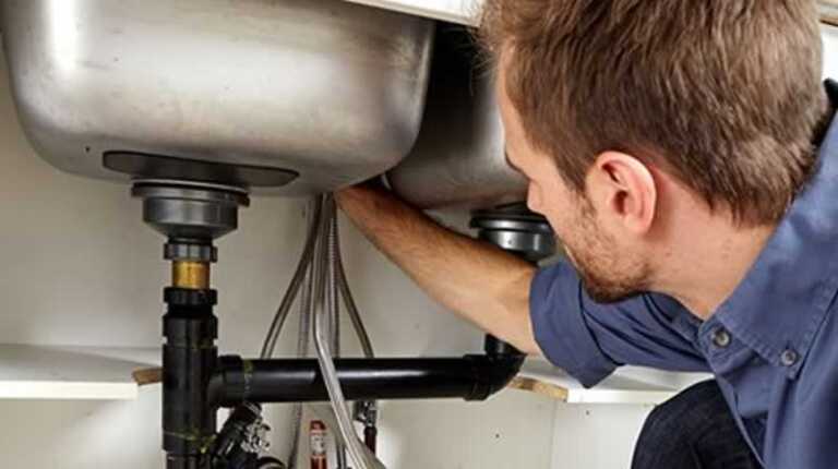 plumber fixing the pipes