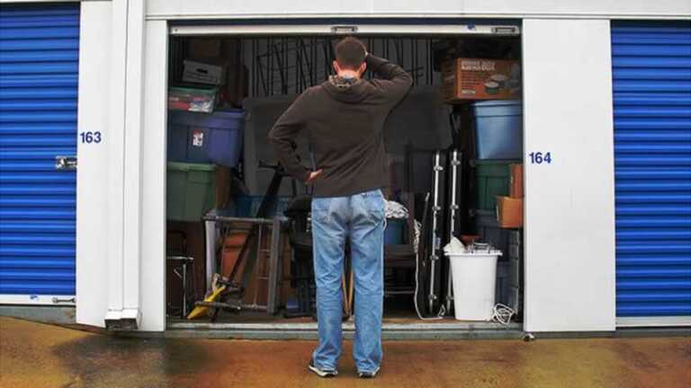 man in front rental storage