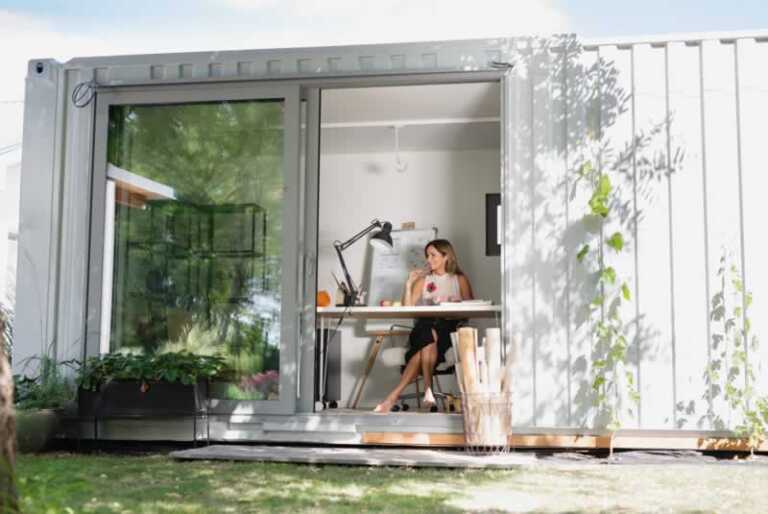 home office in shipping container